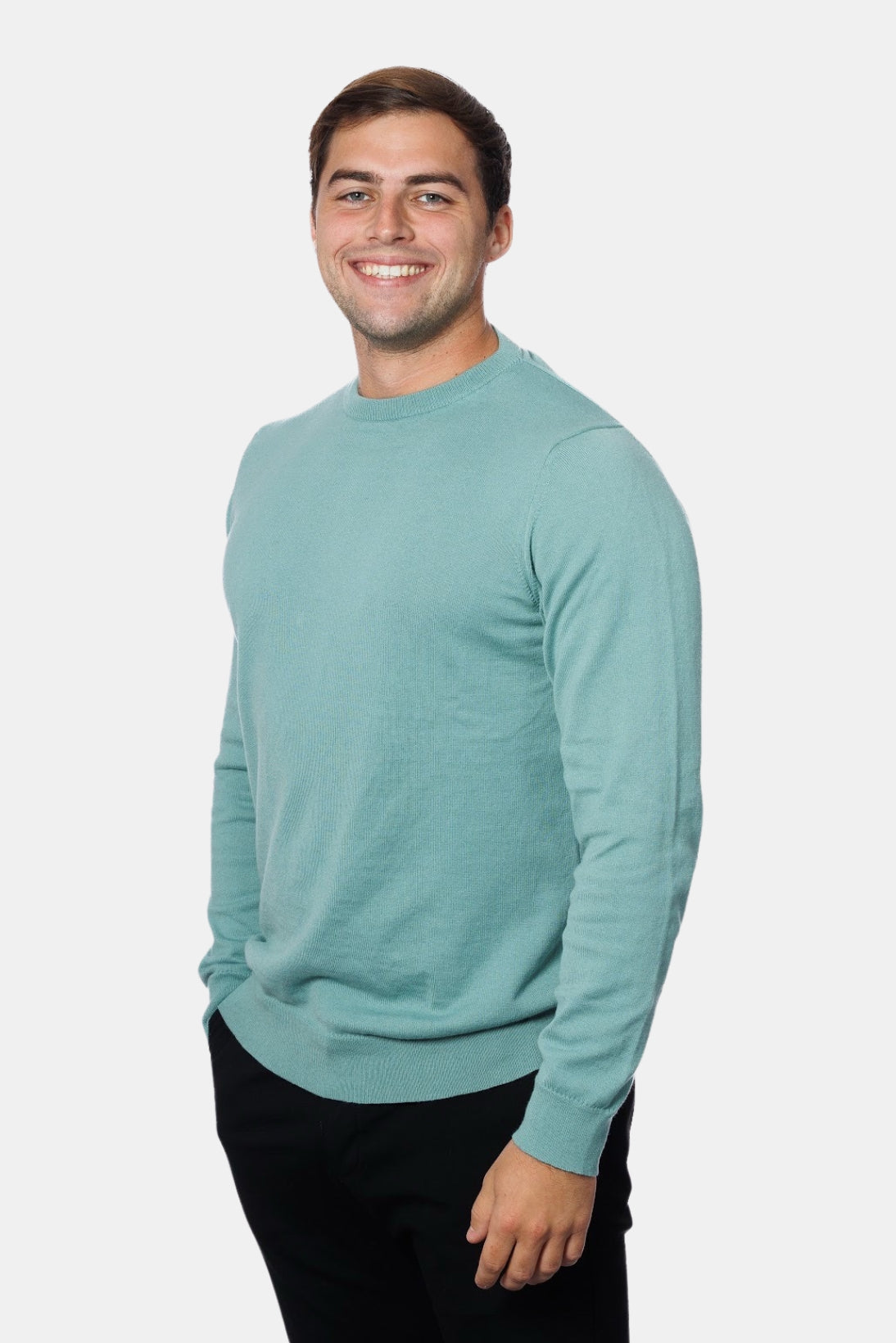 CLASICO RONDE HALS SWEATER - AQUA